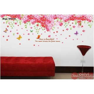DECAL DÁN TƯỜNG DẢI HOA ANH ĐÀO size to OV170