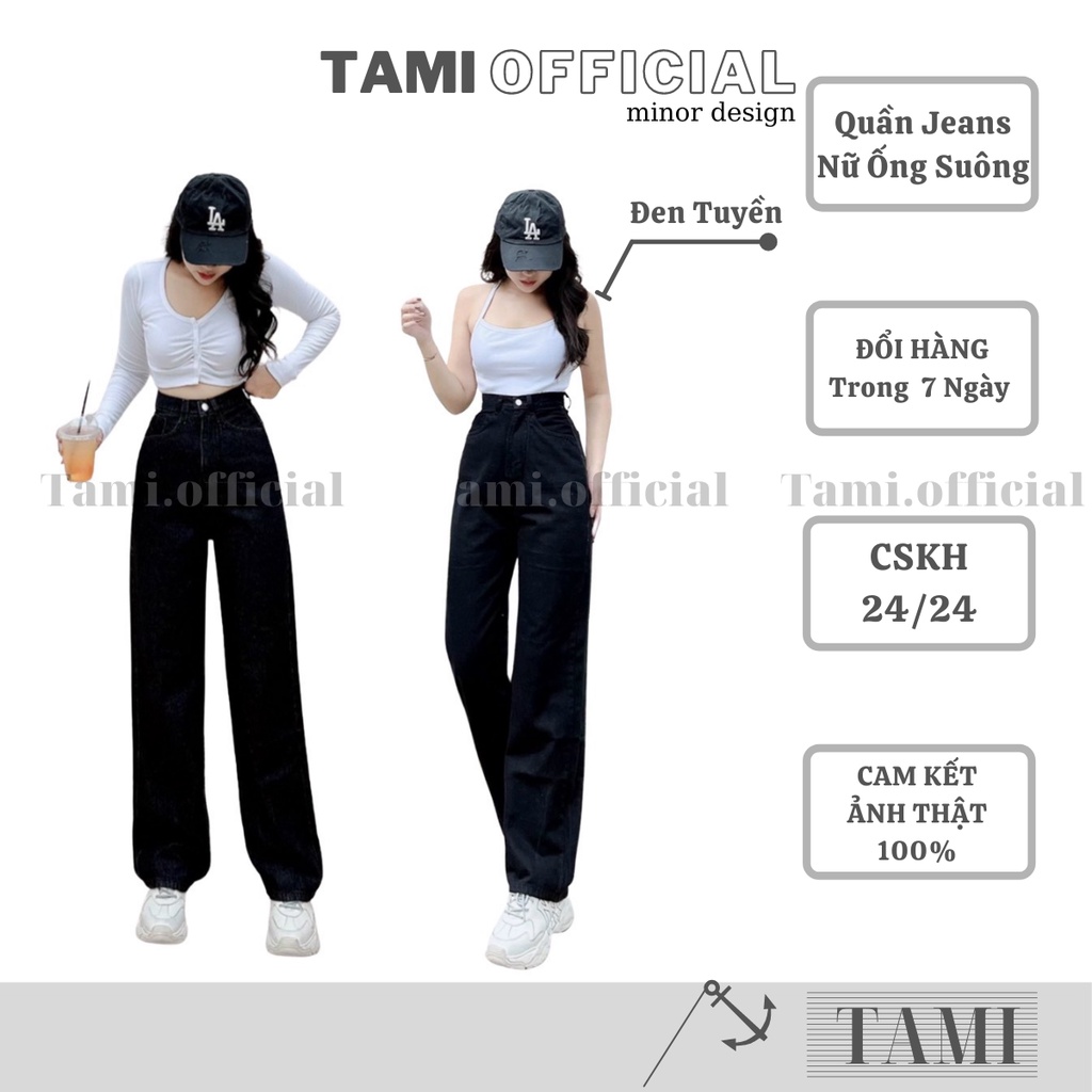 Quần Jeans NỮ ỐNG SUÔNG Màu XÁM KHÓI Đáy Cao Siêu HÁCH DÁNG [ Tami Official ] | BigBuy360 - bigbuy360.vn