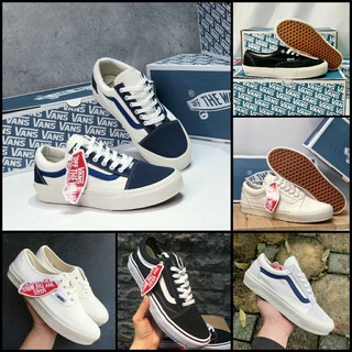 Giày VANS Xanh, Classic trắng đen  nam nữ [ Full box ] Giày sneaker lười hot nhất 2022
