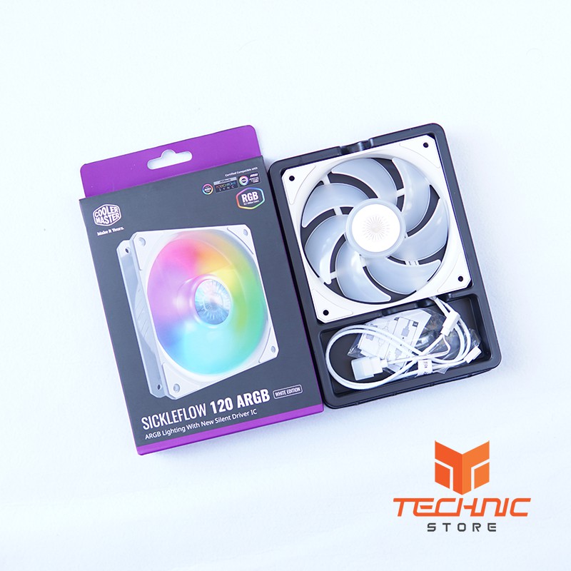 Quạt tản nhiệt CoolerMaster SickleFlow 120 ARGB - White