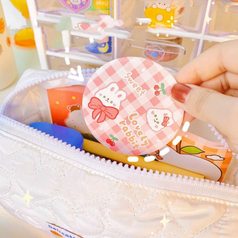 Gương Mini Bỏ Túi Hình Gấu , Thỏ, Cô Gái , Bò Sữa Cute Loại 1 Dày Dặn, Sắc Nét