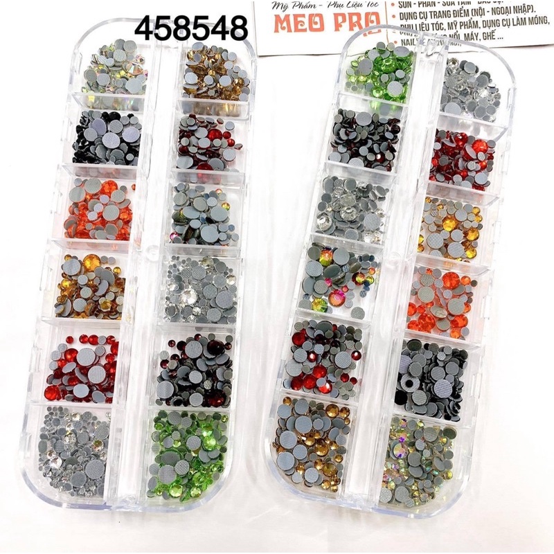 khay đá yhb chân lưới mx màu mx size (hơn 1500 viên) đính trang trí móng tay chân