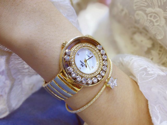 (Thanh lý 289k--&gt; 189k) Đồng Hồ Nữ Bee Sister 1432 Đá Xoay Chính Hãng Hàng Rất Dẹp( Có Clip)