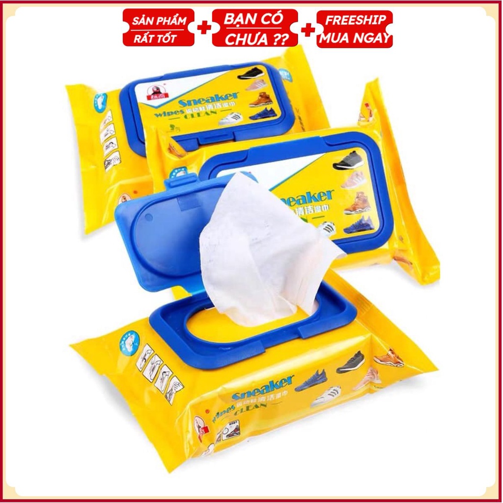 PVN11865 Khăn giấy lau giày siêu sạch SNEAKER hộp 30 tờ siêu hot không hoá chất làm hại vải  T2