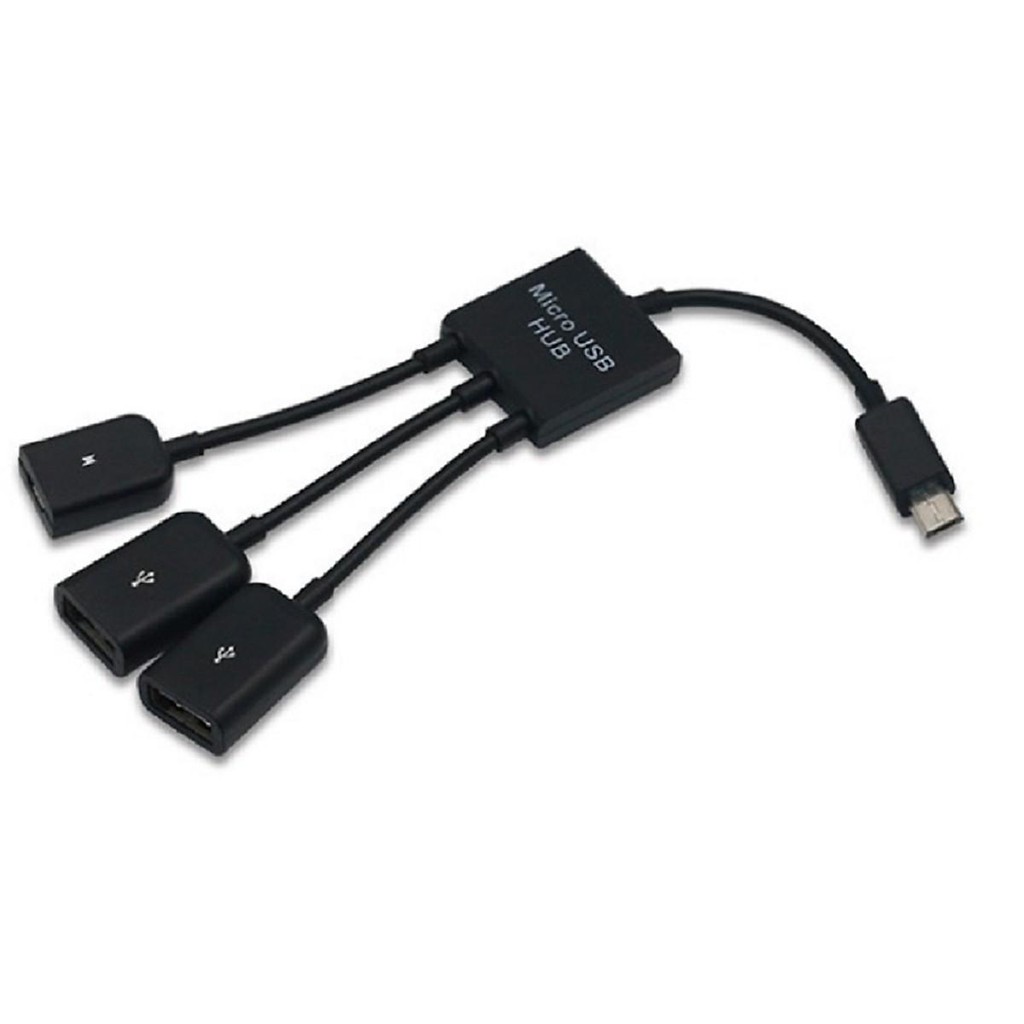 Cáp OTG MicroUSB dùng 2 thiết bị cùng lúc có cổng hỗ trợ nguồn