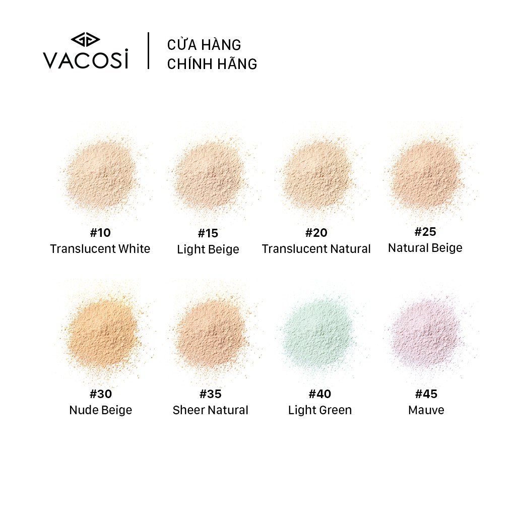 Phấn Phủ Dạng Bột Siêu Mịn Kiềm Dầu VACOSI 10gr