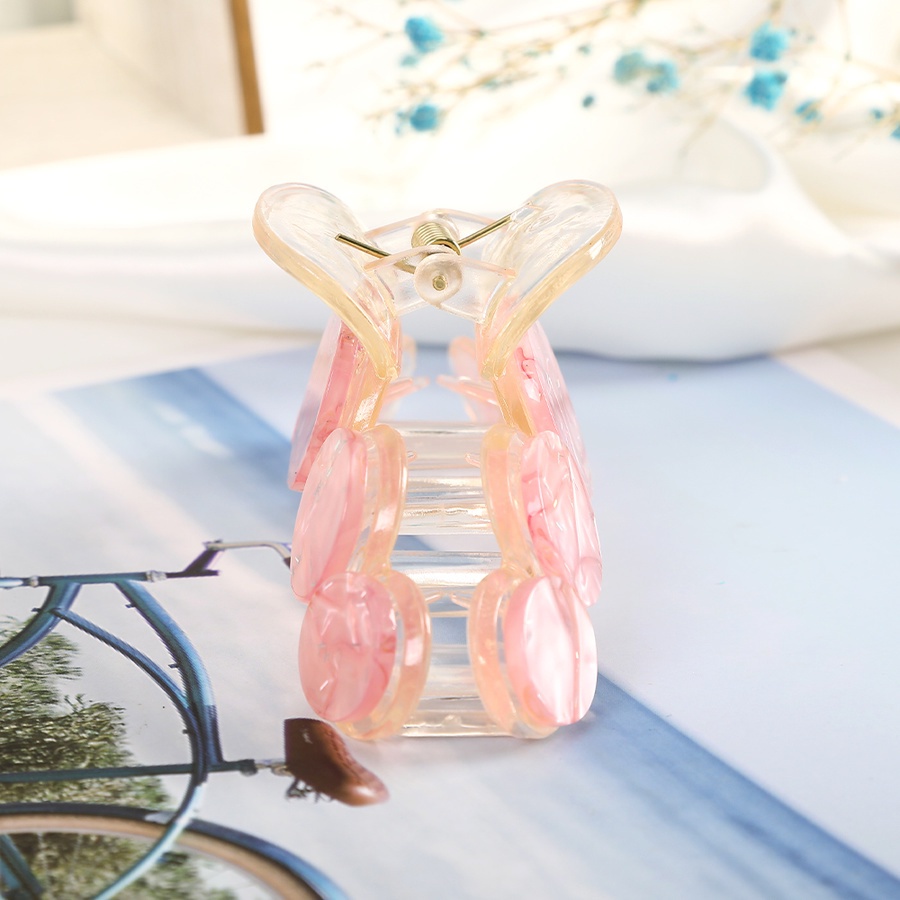 Kẹp tóc acrylic phối trong suốt phong cách Hàn Quốc