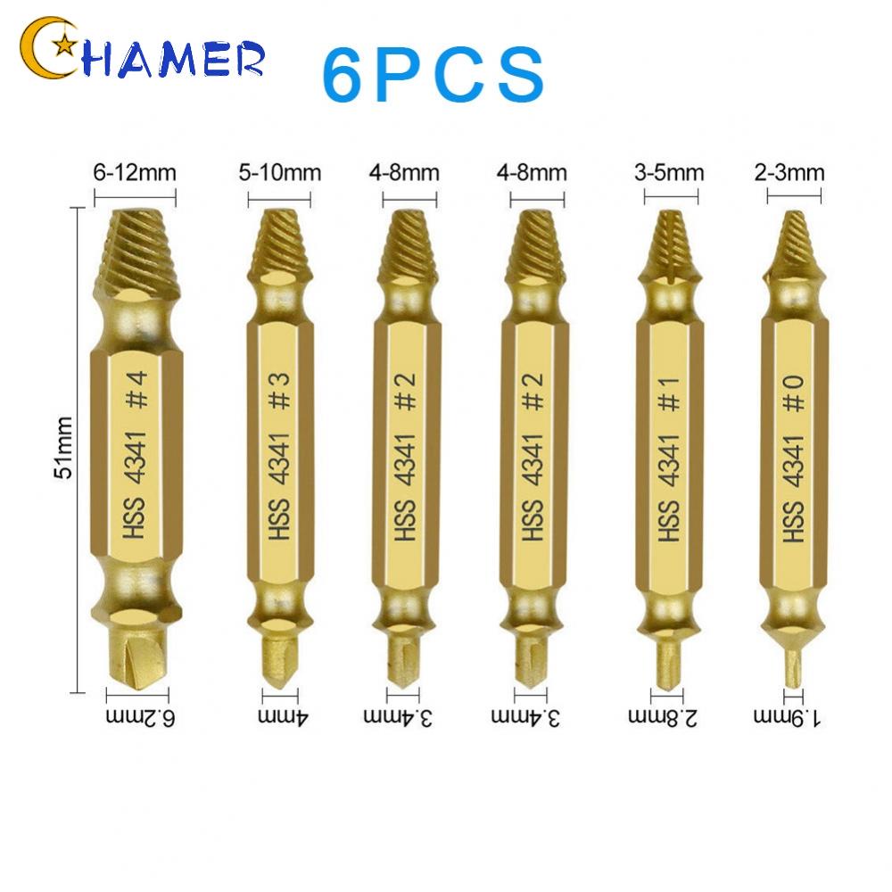 CHAMER- ~6pcs Broken Screwdriver Set Damaged Screw Extractor kit Deceleration Bit Broken Bolt Removal Tool【CHAMER-Home】