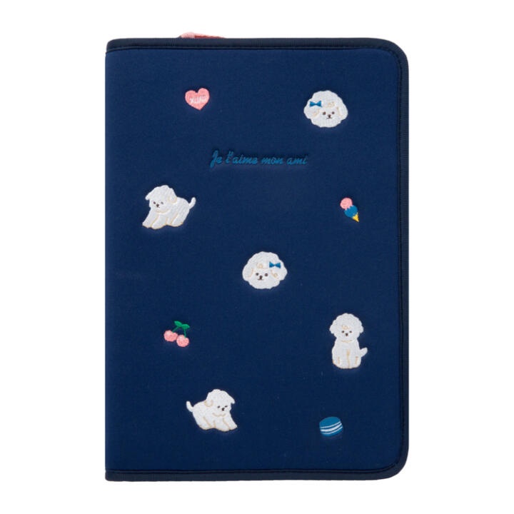 Túi Đựng Tablet ARTBOX Hàn Quốc Màu Xanh Navy Thêu Họa Tiết Babichon