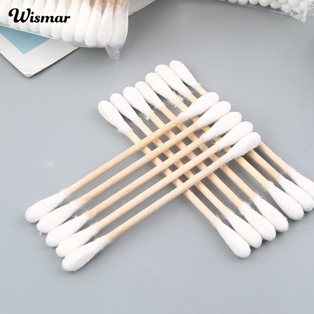 100 Tăm bông hai đầu bằng vải cotton để ráy tay trang điểm tiện lợi | BigBuy360 - bigbuy360.vn