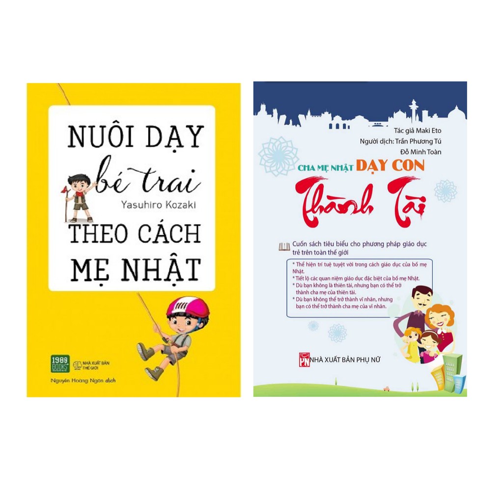 Sách - Combo Nuôi Dạy Bé Trai Theo Cách Mẹ Nhật +  Cha Mẹ Nhật Dạy Con Thành Tài