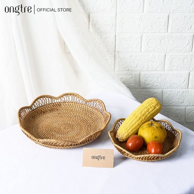 Khay Mây Tre Đan ONGTRE Hình Tròn, Bầu Dục, Khay Đựng Bánh Kẹo, Hoa Quả, Đồ Ăn, Decor Nhà Cửa, Khách sạn, Resort
