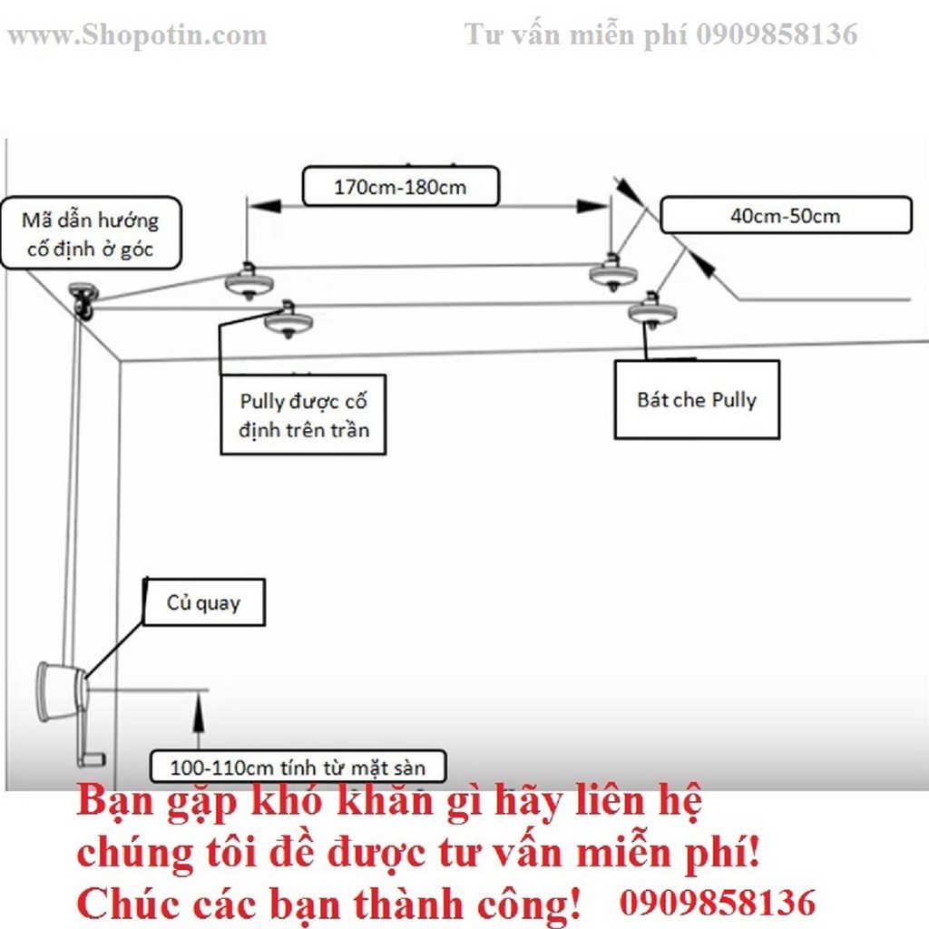 COMBO LINH KIỆN GIÀN PHƠI ĐỒ NÂNG HẠ THÔNG MINH