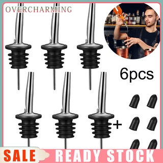 Set 6 vòi rót dầu / rượu bằng thép không gỉ có nút chặn tiện dụng