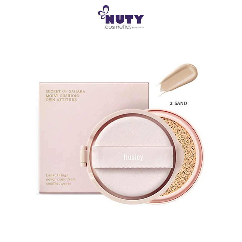 Phấn Nước Huxley Moist Cushion Own Attitude – Sand (12g)