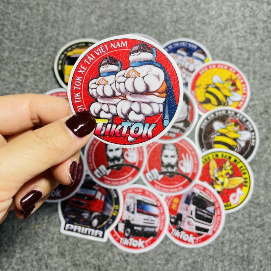 15 Tem nhỏ các Hình Ô tô - Xe tải - Con Ong - Michelin (Kích thước 5.5cm)