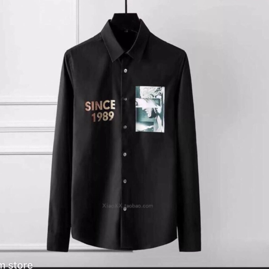 Áo sơ mi nam dài tay màu trắng họa tiết kẻ sọc, màu xám đen thời trang cao cấp thương hiệu Muradfashion MS128