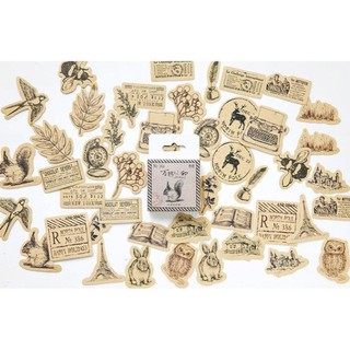 Bộ 46 Sticker tem động vật và hoa lá Trang Trí E53