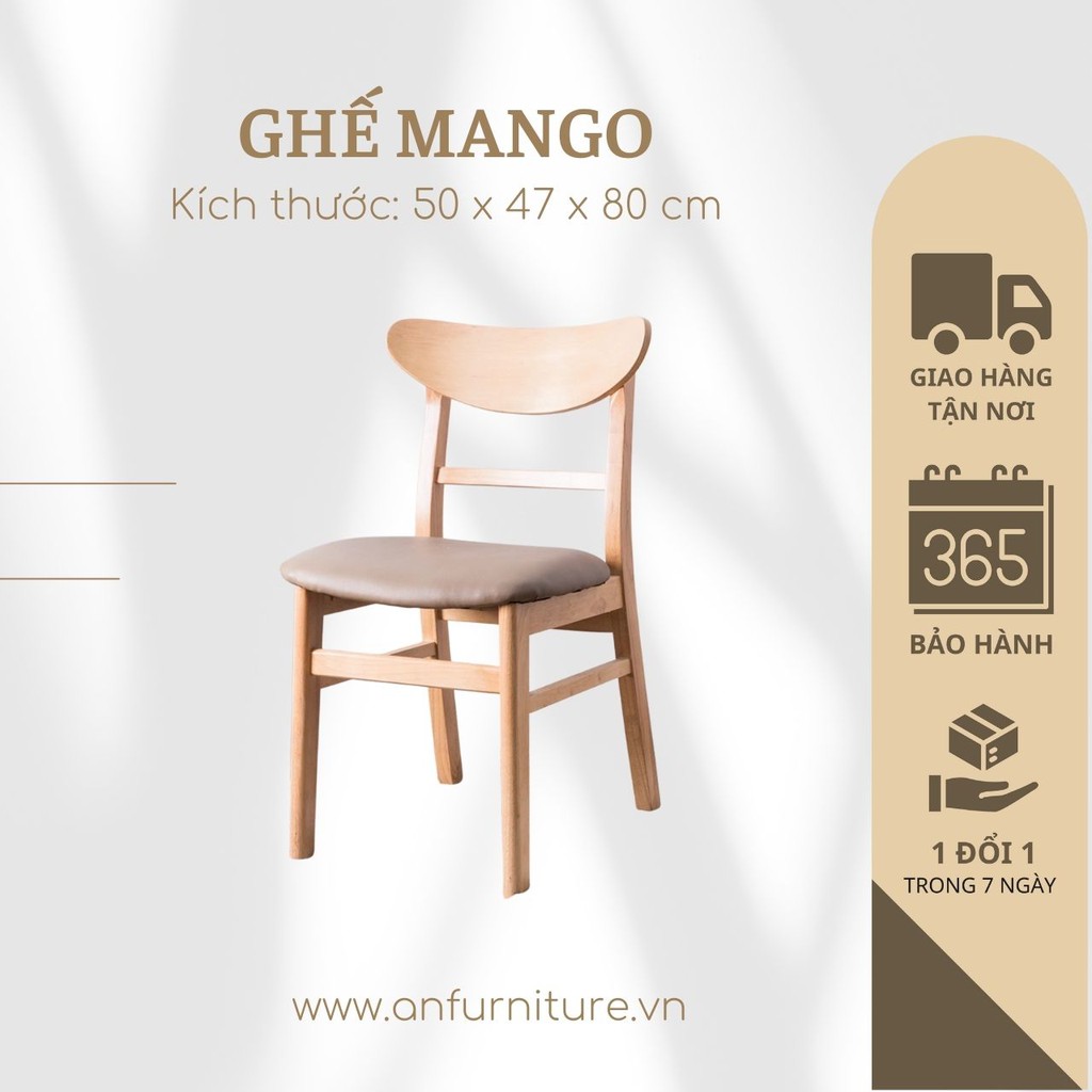 Ghế Mango ngồi bàn ăn, ghế gỗ bền bỉ, thiết kế hiện đại sang trọng