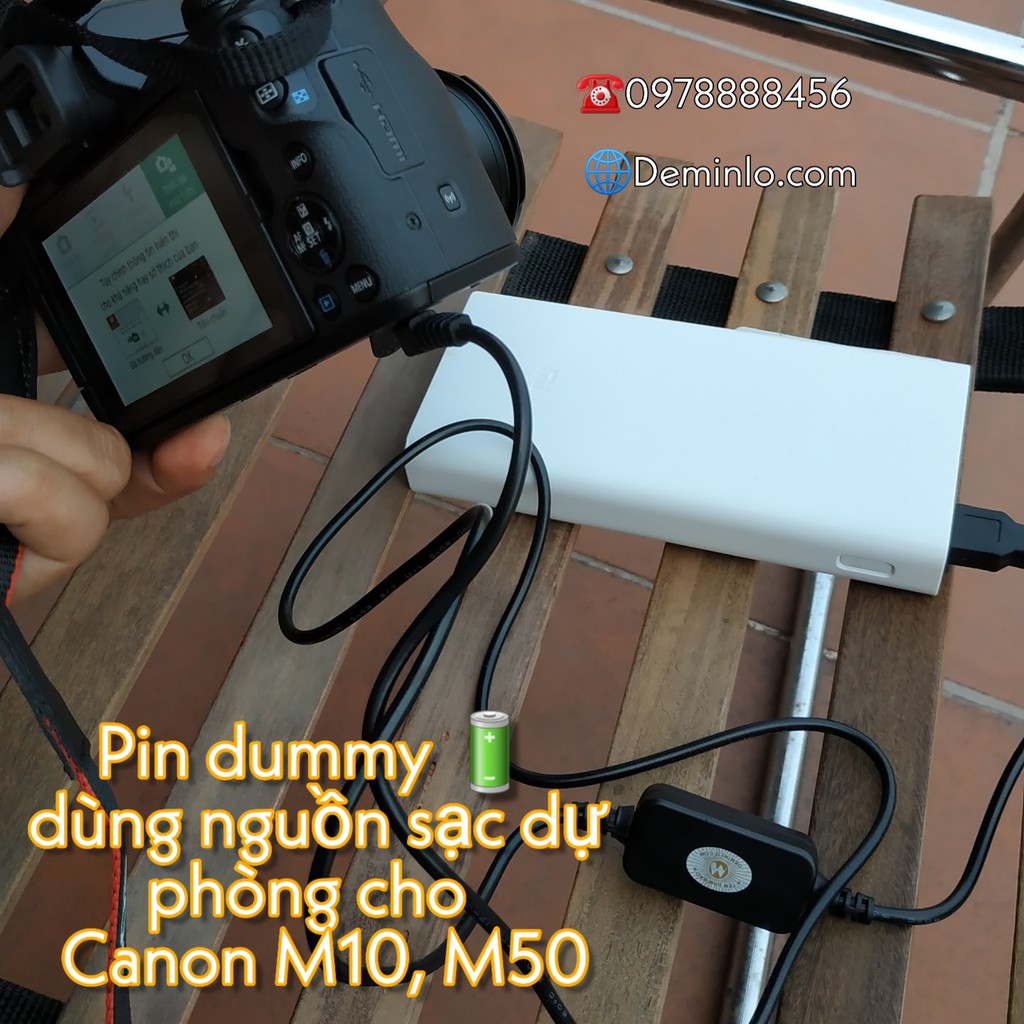 Pin Canon EOS M10 M50 100D pin dummy LP-E12 dùng sạc dự phòng