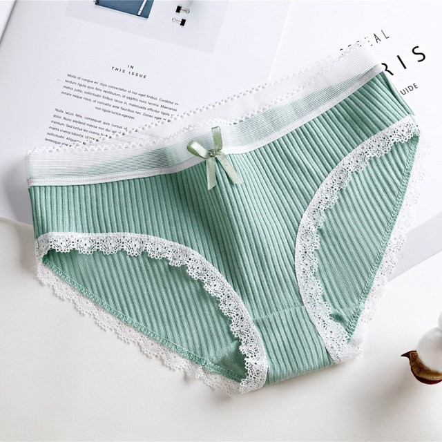 Quần Lót Nữ, Quần Chíp Nữ Cotton Ren Gân Viền Ren Siêu Đẹp QL02