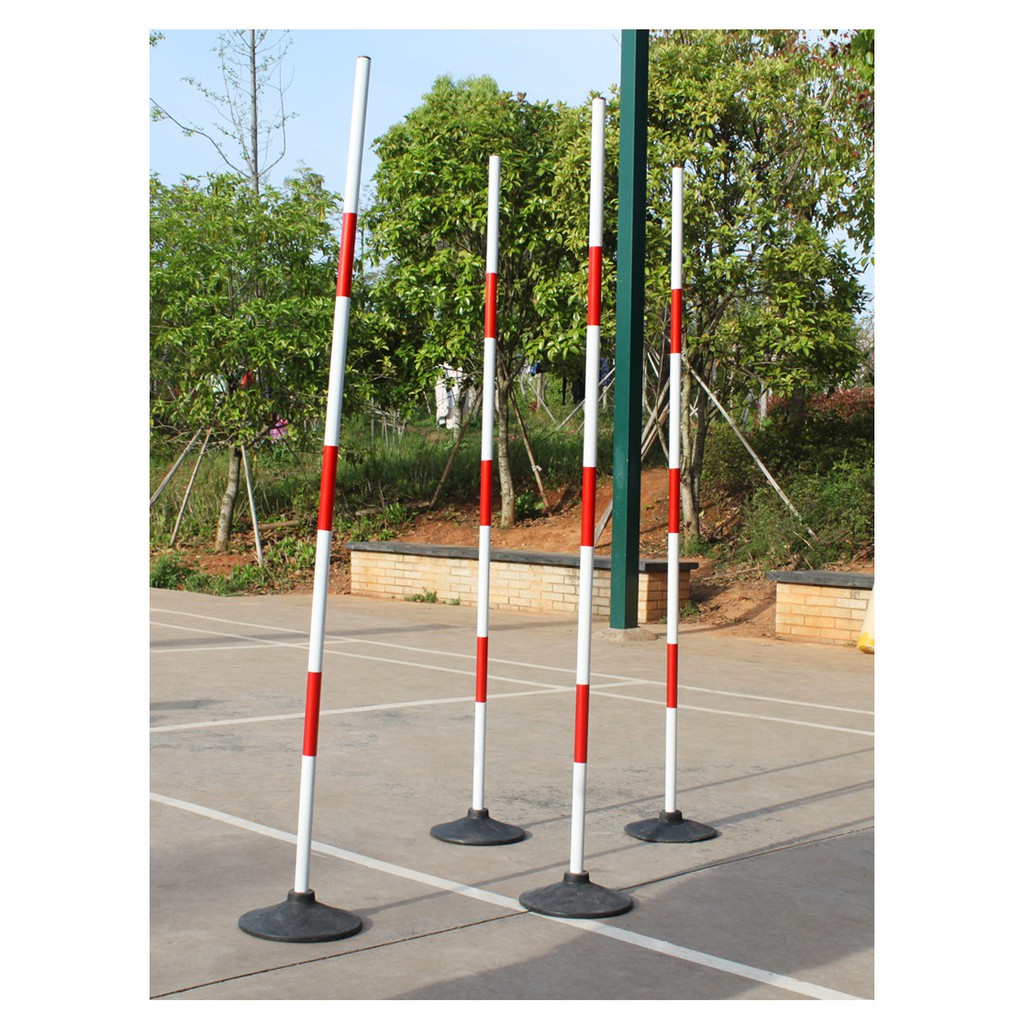 Cọc nhựa trắng đỏ 2m luyện tập bóng đá không cờ