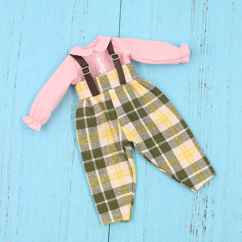 ICY DBS baby doll clothes plaid overalls jeans azone Lijia licca baby clothes