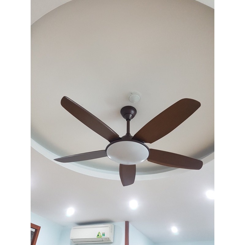 Quạt trần đèn 5 cánh gỗ hàng nhập khẩu-Động Cơ lõi đồng 90w