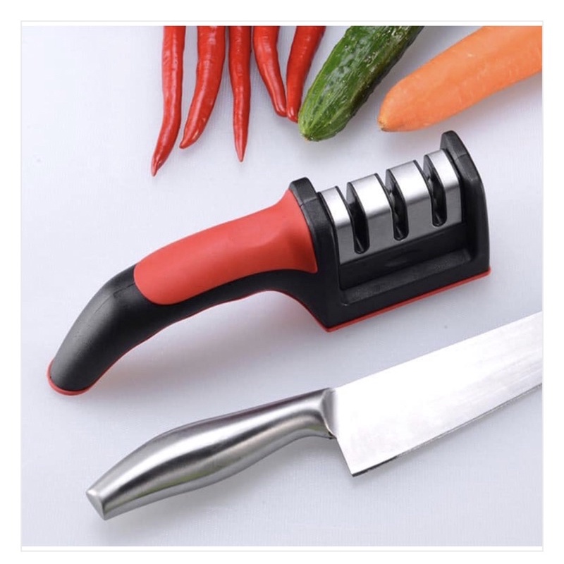 Dụng Cụ Mài Dao Kéo 3 Rãnh 3 Cấp Độ Có Tay Cầm Chắc Chắn Tiện Lợi