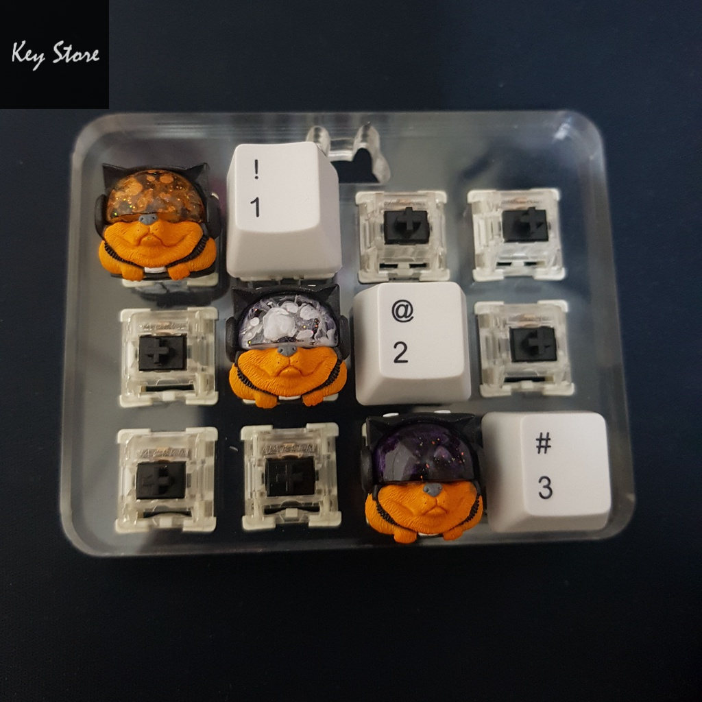 Nút bàn phím cơ artisan keycap sirius màu cam carbon