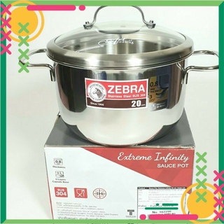 Nồi nấu canh inox Zebra 3 đáy Extreme Infinity Nắp kính-3,5L(20cm),4,5L(22cm)(162296-162297)