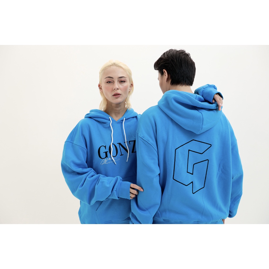 Áo Hoodies Gonz Xanh Dương HD01 áo khoác unisex form rộng nữ nam ,có mũ thời trang | BigBuy360 - bigbuy360.vn