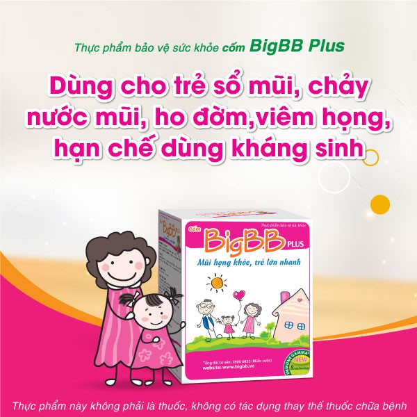 Cốm Bigbb Plus ( Hồng ) - Mũi Họng Khoẻ, Trẻ Lớn Nhanh