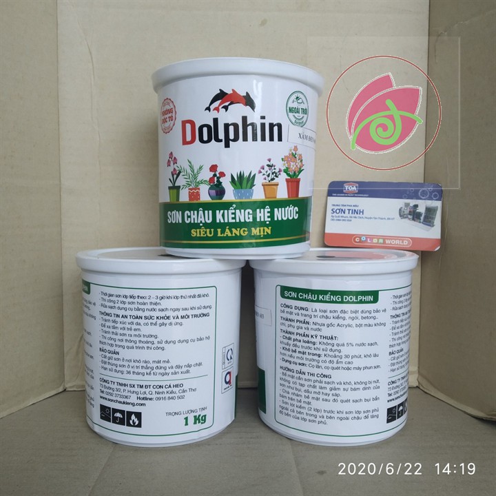 sơn chậu hệ nước lót kiềm xám Dolphin 1kg