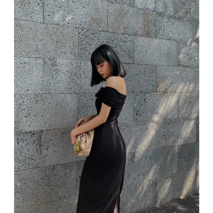 Đầm body trễ vai nơ -TK778