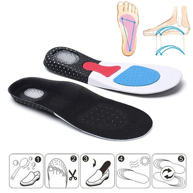 Cặp đế lót giày thể thao chất liệu gel xốp dày dặn thoáng khí thấm hút hỗ trợ chỉnh hình bàn chân cho nam nữ