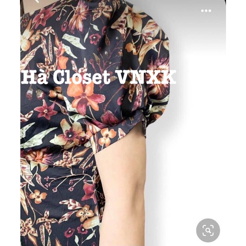 Đầm Lụa Hoa Tay Bồng Dư Xịn