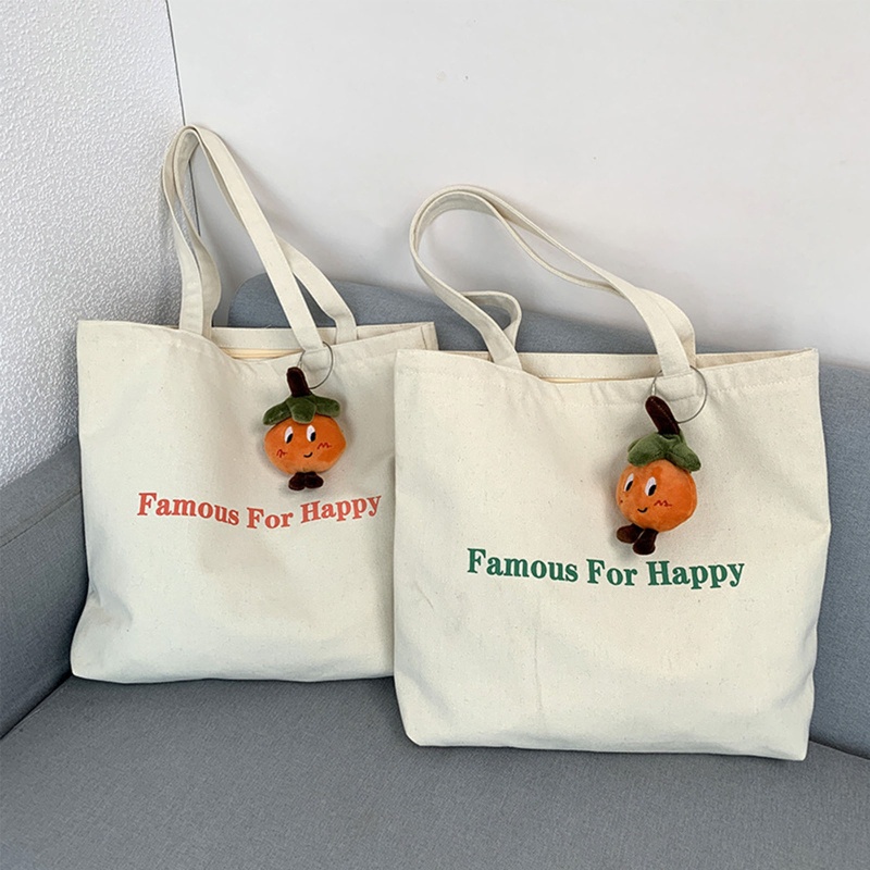 Túi Tote Bằng Vải Canvas Màu Trơn Có Khóa Kéo Tiện Dụng