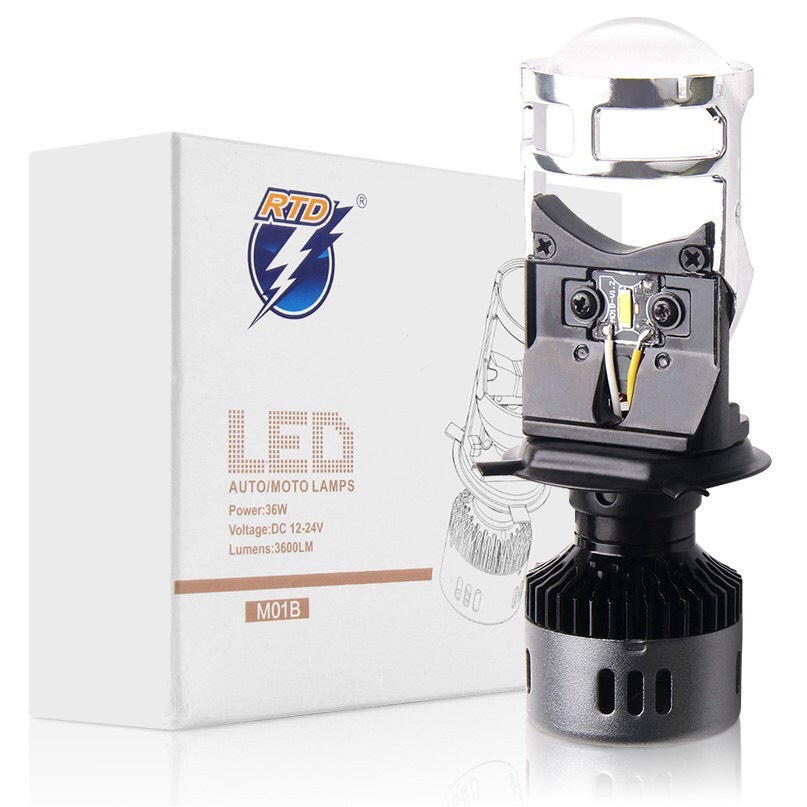 Đèn Pha Led Bi Cầu Mini M01B 37w Chỉnh Được Pha Cao Thấp Cho Ô tô Xe Máy
