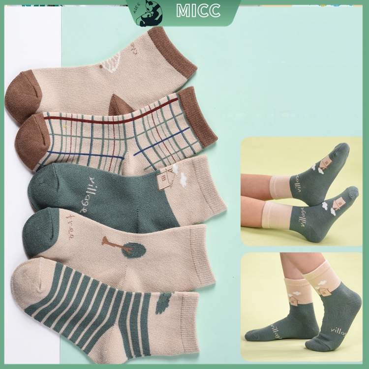 Set 5 Đôi Tất Cotton Cao Cấp Thiết Kế Mới Đáng Yêu Cho Bé