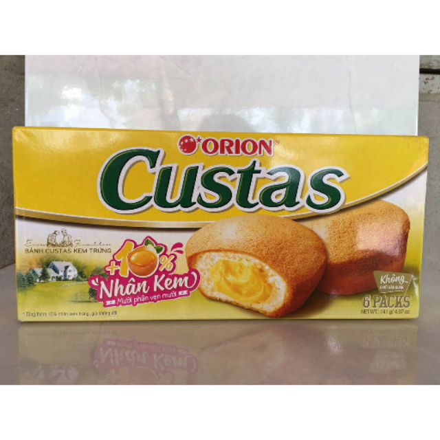 Bánh trứng orion custas hộp 6 chiếc 141g