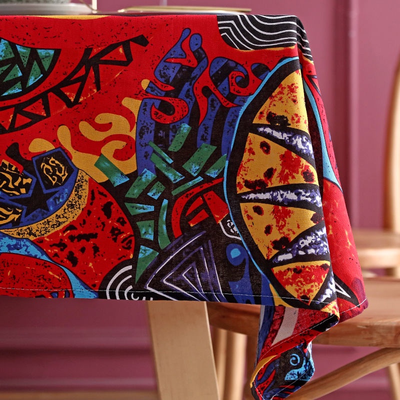 Khăn Trải Bàn Bằng Vải Cotton Và Lanh Hình Vuông Phong Cách Đông Nam Á