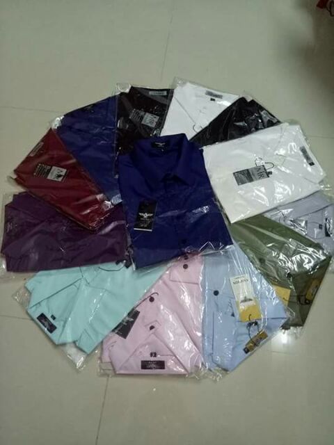 Sơ mi nam xanh cao cấp. Vải lụa không nhăn không xù. | BigBuy360 - bigbuy360.vn