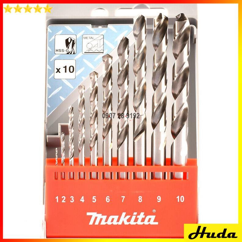 Bộ mũi khoan kim loại HSS-G 10 cái Makita D-57205