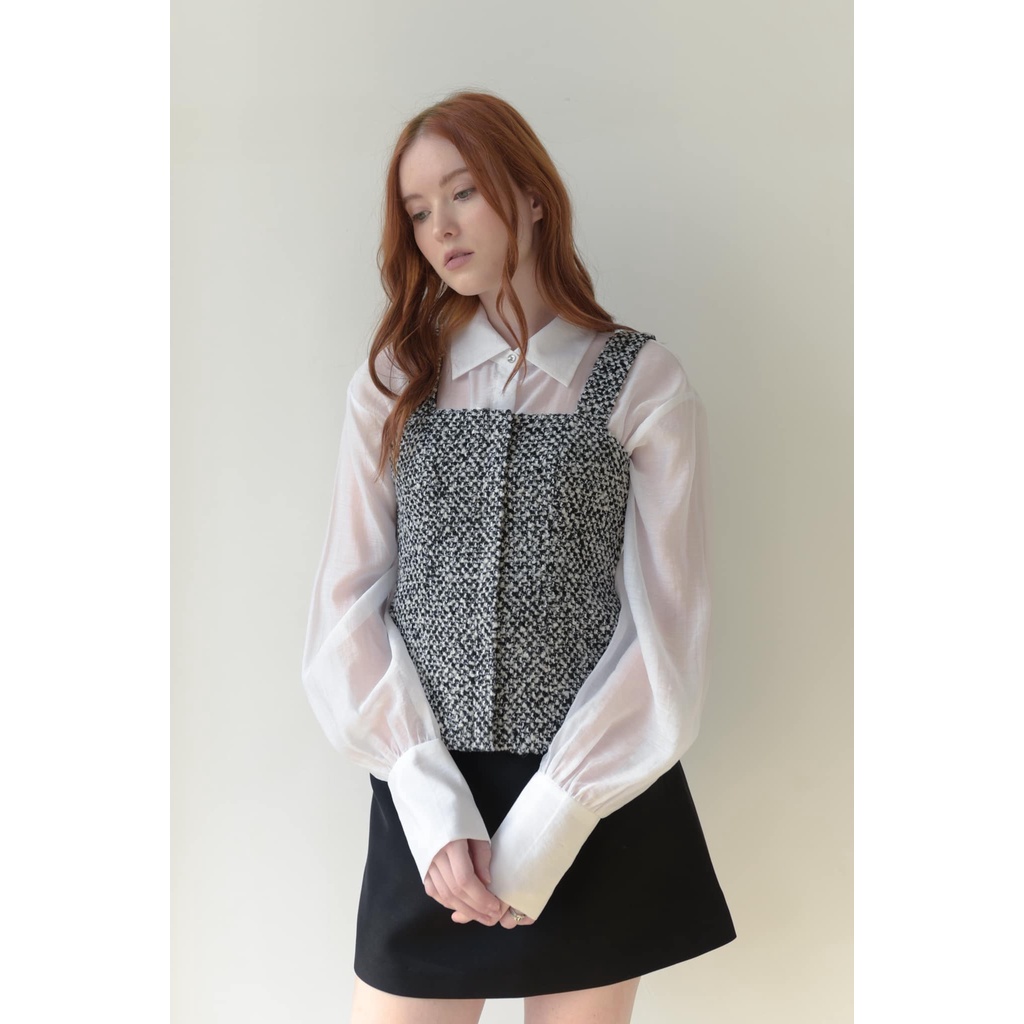 Áo Kiểu Nữ Hai Dây LA STUDIOS Dạ Tweed