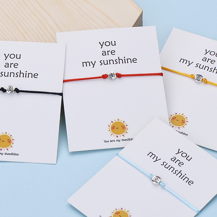 Vòng Đeo Tay Mặt Thẻ Bài You Are My Sunshine Thời Trang Đơn Giản