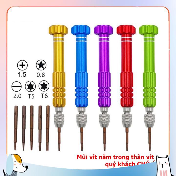 Bộ tua vít 5 đầu sửa chữa điện thoại đa năng. (PVN323)