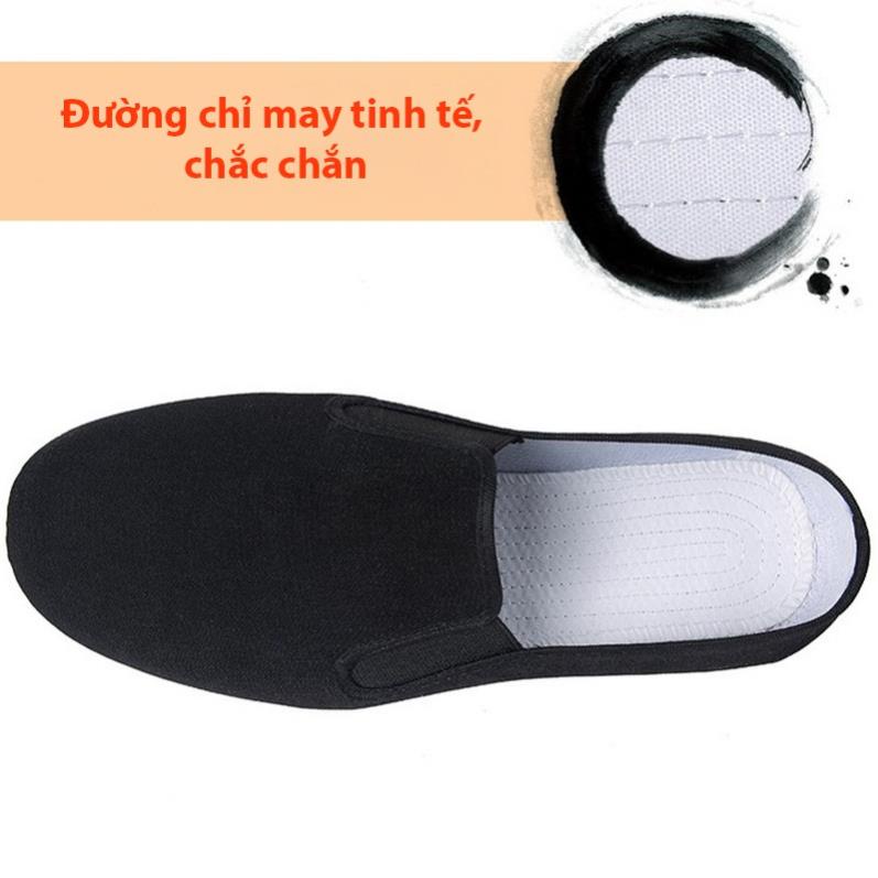 Giày lười vải nam Hàn Quốc canvas dày dặn ôm chân kiểu dang thanh lịch công sở 👞 | BigBuy360 - bigbuy360.vn