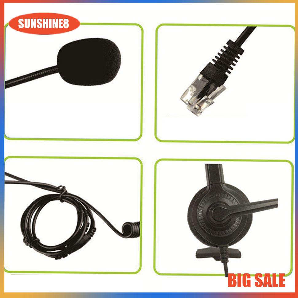 【SUN】Crystal Headphone Call Centre Noise Headset With Microphone Headset Call