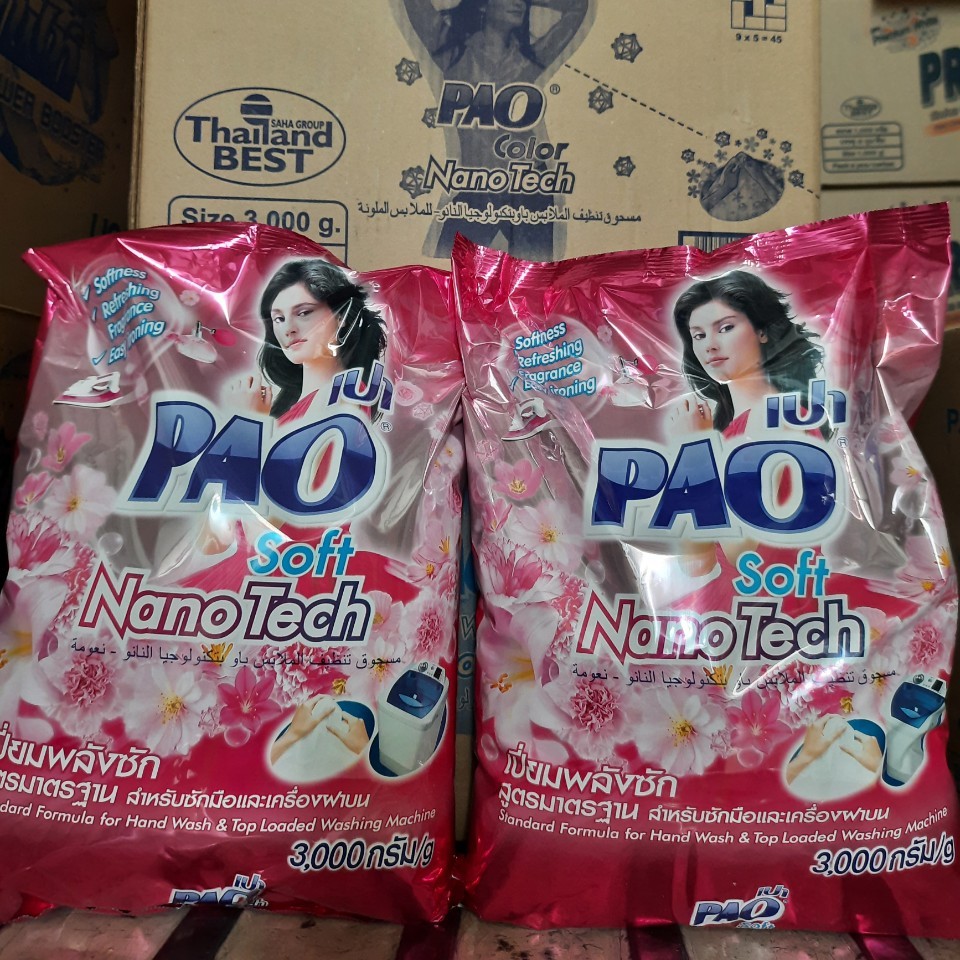 (KTT) Bột giặt PAO 2.70 kg- Thái Lan ( không nhớt, không làm khô và ngứa da)